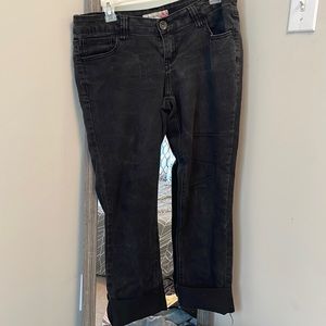 Black denim capris